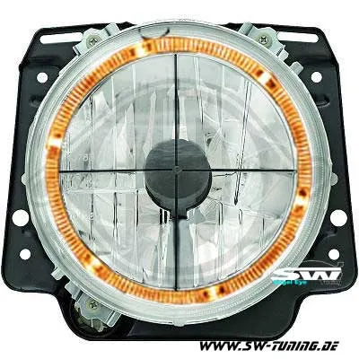 Angel Eye headlights VW Golf II 83-91 halo rims chrome with Cross
