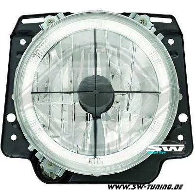 Angel Eye headlights VW Golf II 83-91 halo rims chrome with Cross