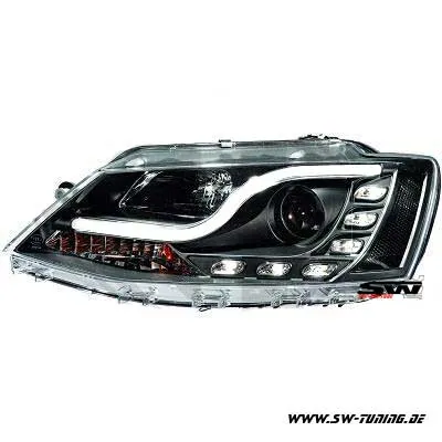 SW-DRLTube headlights VW Jetta VI Type 162 10-14 black with LED DRL R87 Lighttube