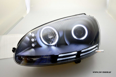 SW Angel Eye Scheinwerfer VW Golf 5 03-08 black CCFL-Standlichtringe LED Standlicht Lighttube