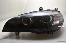 SW-DRLtube Angel Eye Xenon Scheinwerfer fr BMW X5 E70 07-10 High LED U-DRL Black ohne AFS