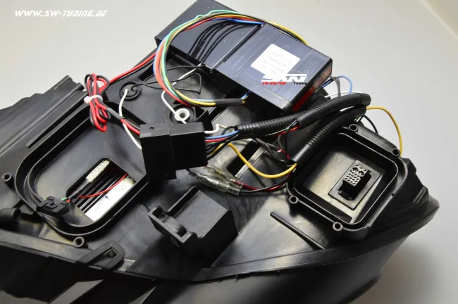 SW-DRLtube Angel Eye Xenon headlights for BMW X5 E70 07-10 High U-LED DRL black (for AFS-Versions)