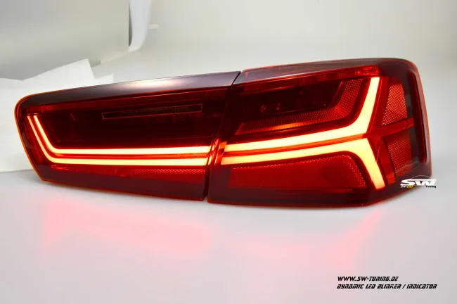 SW-Celi LED taillights for Audi A6 4G Sedan 11-14 red clear Lightbar dynamic LED indicator