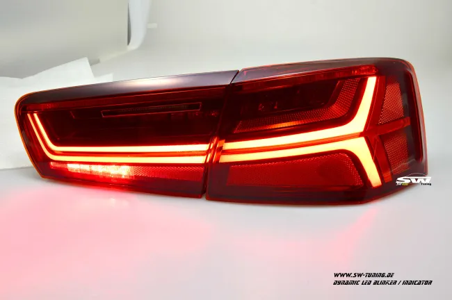 SW-Celi LED taillights for Audi A6 4G Sedan 11-14 red clear Lightbar dynamic LED indicator