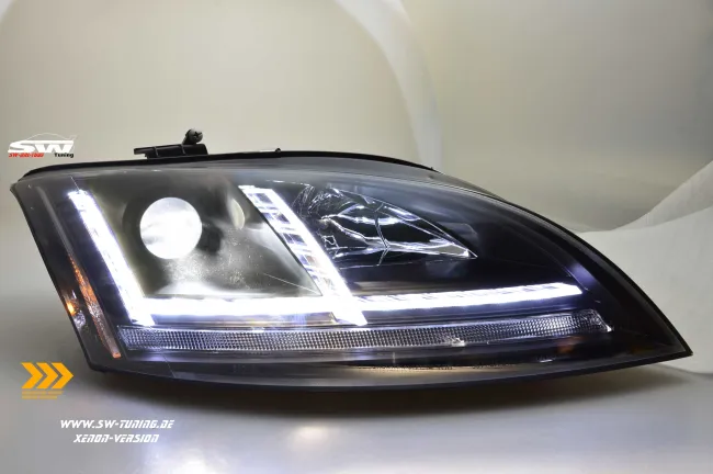 SW-DRLTube Xenon headlight for Audi TT 8J 06-10 with LED TFL / dynamic indicator black
