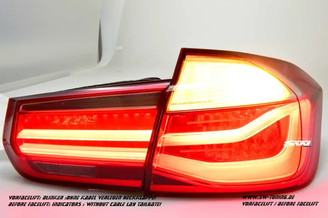 SWCeli LED Rückleuchten für 3er BMW F30 Limo 12-18 red LED Lightbar