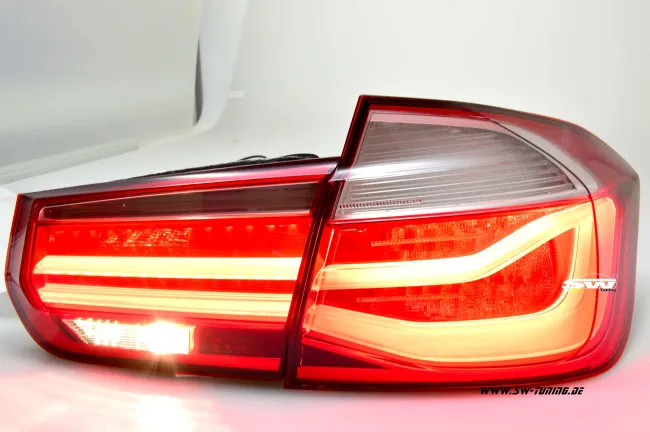 SWCeli LED Rückleuchten für 3er BMW F30 Limo 12-18 red LED Lightbar