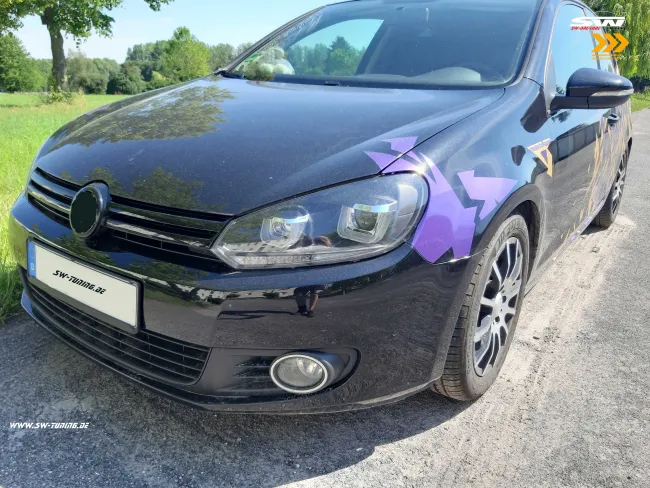 SW-DRLtube Scheinwerfer VW Golf VI 08-12 Dynamischer Blinker LED TFL U-Lighttube black