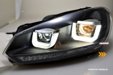 Scheinwerfer für VW Golf 6 08-12 schwarz mit Led Laufblinker