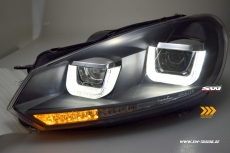 LED Lightbar Design Rückleuchten für VW Golf 6 (VI) 08-12 schwarz/klar