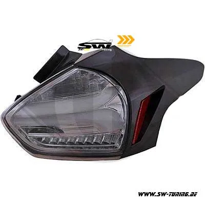 SW-Celi LED Rückleuchten für Ford Focus Mk3 CB8 DYB 16-18 Facelift 5Türer-Fließheck Lightbar smoke