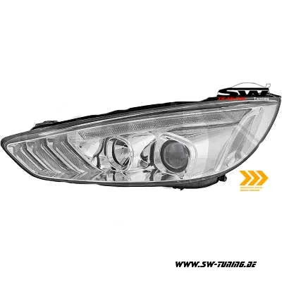 SW-DRLTube Scheinwerfer Ford Focus Mk3 DYB Facelift 15-18 LED TFL Lighttube / Wischblinker chrom