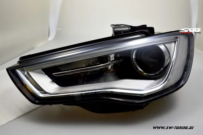 SW-DRLTube headlights for Audi A3 Type 8V 13-16 LED DRL R87 black/chrome