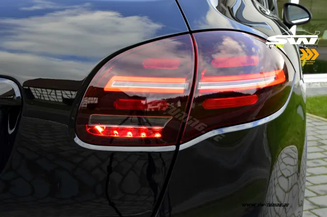SW-Celi LED Rückleuchten passend für Porsche Cayenne II 92A 958 11-14 mit LED dynamischer Blinker cherry red/clear