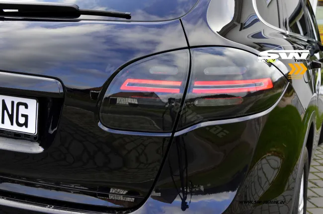 SW-Celi LED taillights suitable for Porsche Cayenne II 92A 958 11-14 with LED wiping indicator Black/smoke