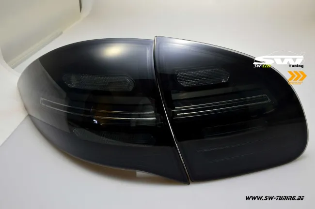 SW-Celi LED taillights suitable for Porsche Cayenne II 92A 958 11-14 with LED wiping indicator Black/smoke
