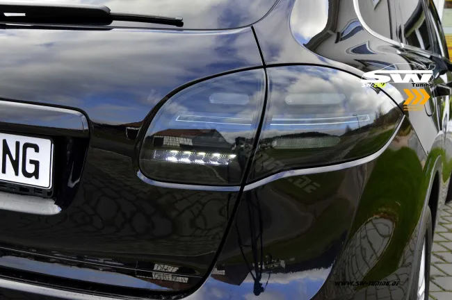 SW-Celi LED taillights suitable for Porsche Cayenne II 92A 958 11-14 with LED wiping indicator Black/smoke
