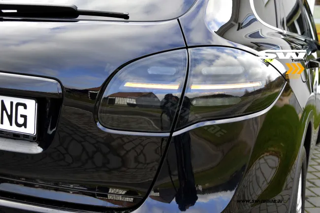 SW-Celi LED taillights suitable for Porsche Cayenne II 92A 958 11-14 with LED wiping indicator Black/smoke