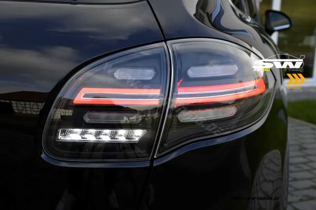 SW-Celi LED taillights for Porsche Cayenne II 92A 958 11-14 with LED wiping indicator Black/clear
