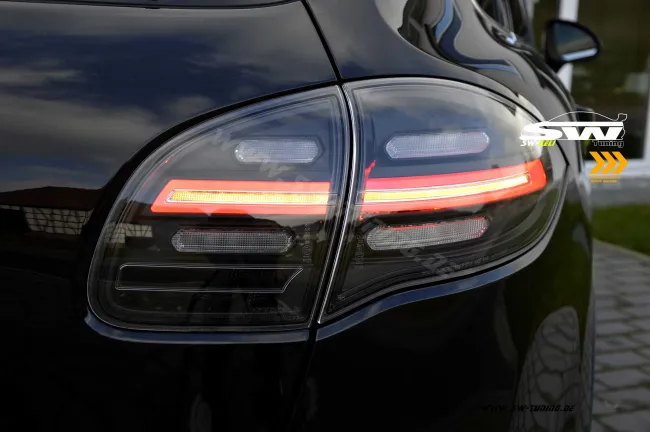 SW-Celi LED taillights for Porsche Cayenne II 92A 958 11-14 with LED wiping indicator Black/clear