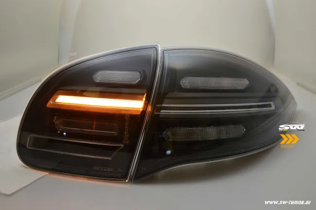 SW-Celi LED taillights for Porsche Cayenne II 92A 958 11-14 with LED wiping indicator Black/clear