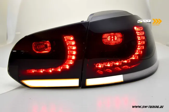 SW-Celi LED taillights for Golf 6 08-12 black/smoke/white with LED wiper indicator