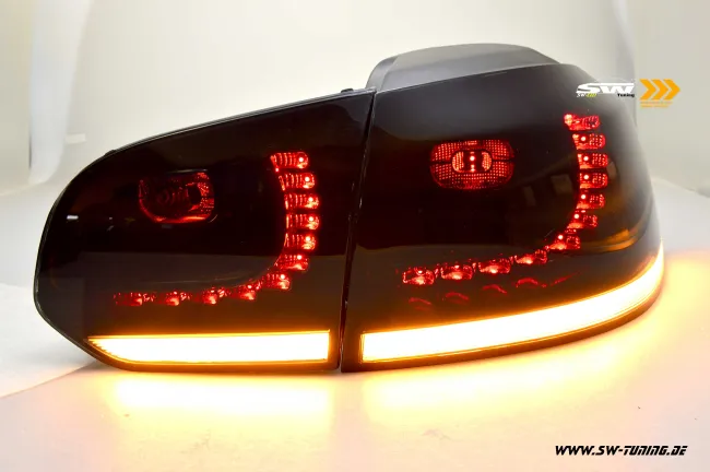 SW-Celi LED taillights for Golf 6 08-12 black/smoke/white with LED wiper indicator