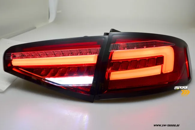 SW-Celi LED Rückleuchten passend für Audi A4 B8 8K Limo Facelift 12-15 red/clear LED Wischblinker für Serien LED