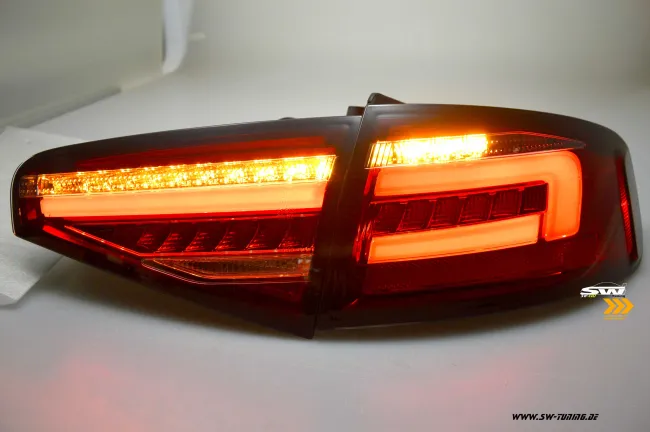 SW-Celi LED Rückleuchten passend für Audi A4 B8 8K Limo Facelift 12-15 red/clear LED Wischblinker für Serien LED