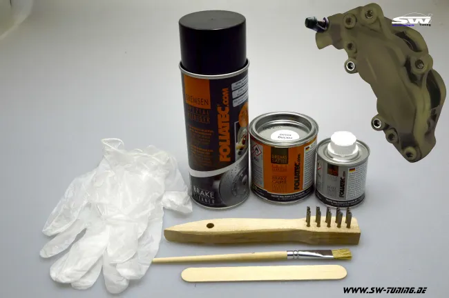 brake caliper paint set combat green matt 7 pieces Foliatec 575ml (1l/52,09EUR)