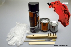 brake caliper paint set red racing rosso matt 7 pieces Foliatec 575ml (1l/52,09EUR)