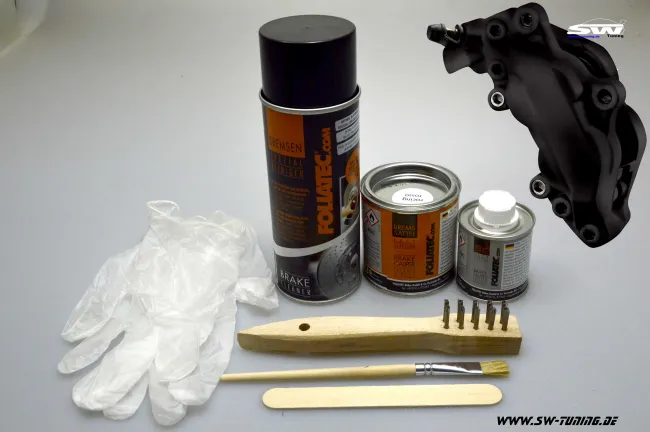 brake caliper paint set midnight-black matt 7 pieces Foliatec 575ml (1l/52,09EUR)