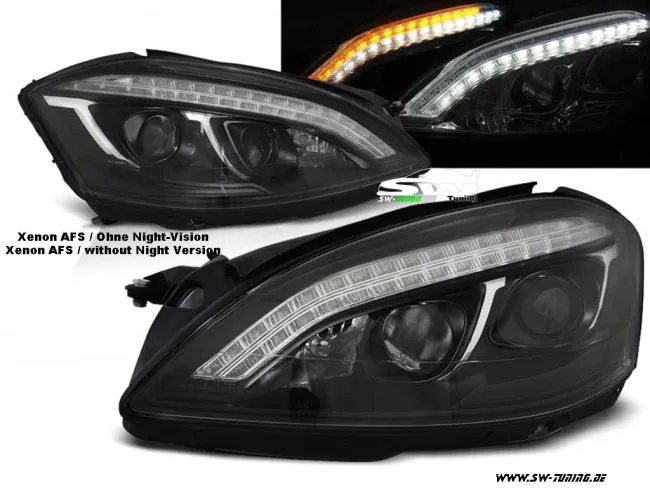 SW-Xenon Scheinwerfer passend für Mercedes S-Klasse W221 05-09 LED Standlicht für AFS Black Nicht Night-Vision