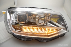 SW-DRLTube headlights VW T6 Type SG 16-20 LED Lighttube DRL R87 chrome dynamic indicator