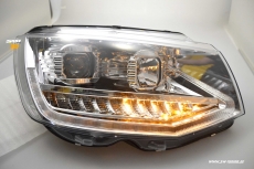 SW-DRLTube headlights VW T6 Type SG 16-20 LED Lighttube DRL R87 chrome dynamic indicator