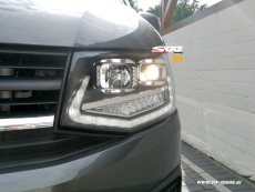 SW-DRLTube headlights VW T6 Type SG 16-20 LED Lighttube DRL R87 black dynamic indicator