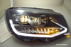 SW-DRLTube headlights VW T6 Type SG 16-20 LED Lighttube DRL R87 black dynamic indicator
