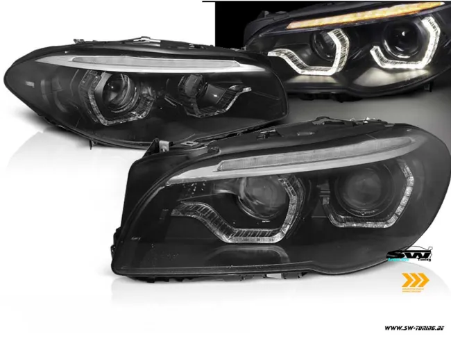 angel eye Xenon headlights suitable for 5Series BMW F10 F11 Lim/Touring 10-13 LED dynamic indicator black