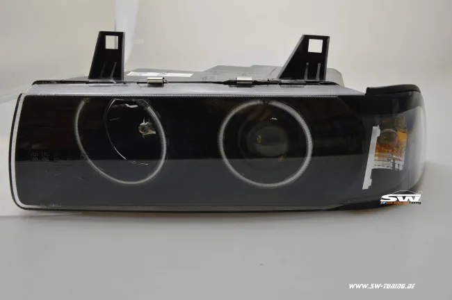 angel eye headlights for BMW E36 Coupé Convertable 92-98 2 CCFL halo rims black 2doors