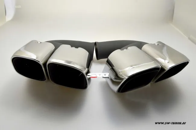 SW-Exhaust exhaust tips for Cayenne II 92A 958 V8 models gasoline chrome angular