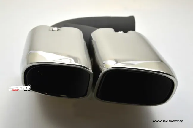 SW-Exhaust exhaust tips for Cayenne II 92A 958 V8 models gasoline chrome angular