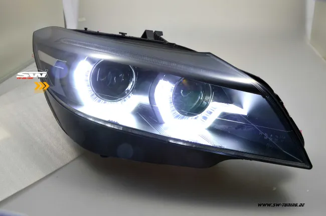 SW-DRLtube Angel Eye Xenon headlights BMW Z4 E89 09-13 LED DRL dynamic indicator black for AFS