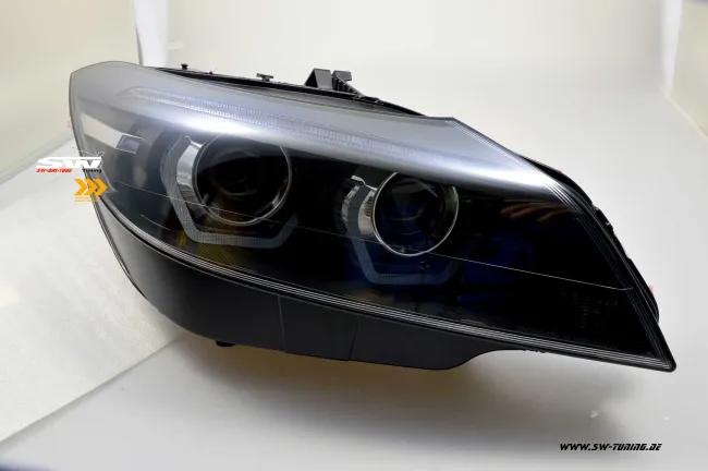 SW-DRLtube Angel Eye Xenon headlights BMW Z4 E89 09-13 LED DRL dynamic indicator black for AFS