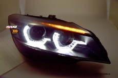 SW-DRLtube Angel Eye Xenon headlights BMW Z4 E89 09-13 LED DRL dynamic indicator black for AFS