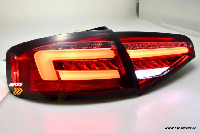 SW-Celi LED Rückleuchten passend für Audi A4 B8 8K Limo Facelift 12-15 red/clear LED Wischblinker für Serien Birnen