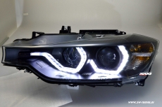 SW-DRL Angel Eye Scheinwerfer fr 3er BMW F30/F31 LCI 16-19 LED U-TFL-Standlichtringe black