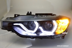SW-DRL Angel Eye Scheinwerfer fr 3er BMW F30/F31 LCI 16-19 LED U-TFL-Standlichtringe black