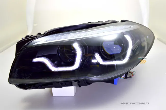 Angel Eye Xenon Scheinwerfer passend für 5er BMW F10 F11 10-13 LED Wischblinker black für AFS
