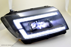 SW-DRLTube Voll LED Scheinwerfer fr VW Crafter II Typ SY SZ / MAN TGE 17-22 LED TFL Lightbar black Upgrade