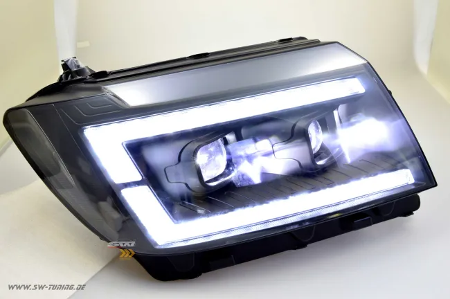 SW-DRLTube Full LED headlight for VW Crafter II Type SY SZ / MAN TGE 17-22 LED DRL Lighttube black Upgrade